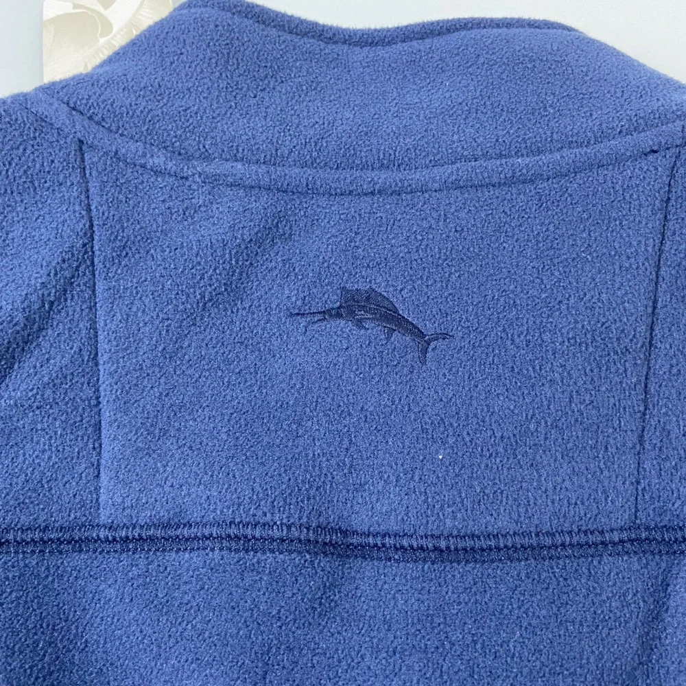 Tommy Bahama Men's L Olypmic Bay Fleece‎ Vest Navy Blue Full Zip Sherpa Lined